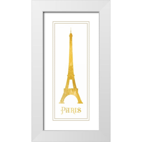 Gold Paris Silhouettes White Modern Wood Framed Art Print with Double Matting by Brown,Victoria