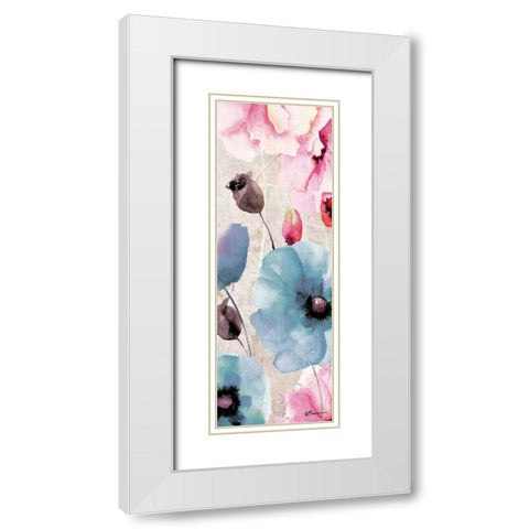Sea Of Flowers 2 White Modern Wood Framed Art Print with Double Matting by Brown,Victoria