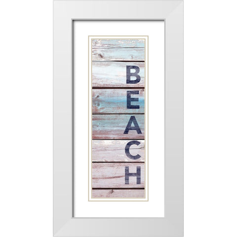 Beach Wood White Modern Wood Framed Art Print with Double Matting by Brown, Victoria