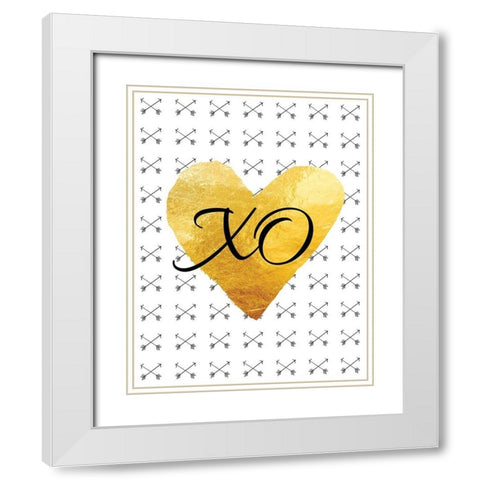 XO White Modern Wood Framed Art Print with Double Matting by Brown, Victoria