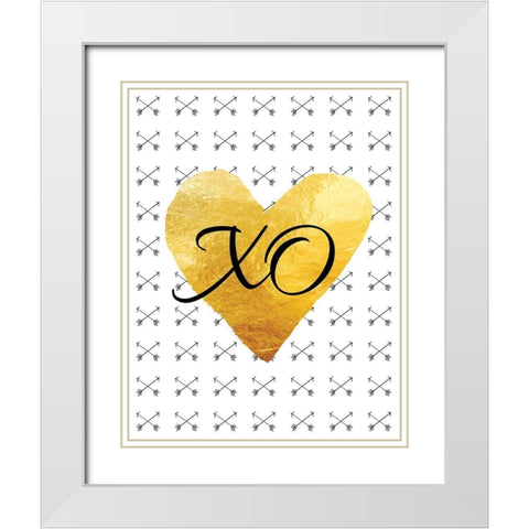 XO White Modern Wood Framed Art Print with Double Matting by Brown, Victoria