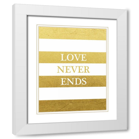 Love Never Ends White Modern Wood Framed Art Print with Double Matting by Brown, Victoria