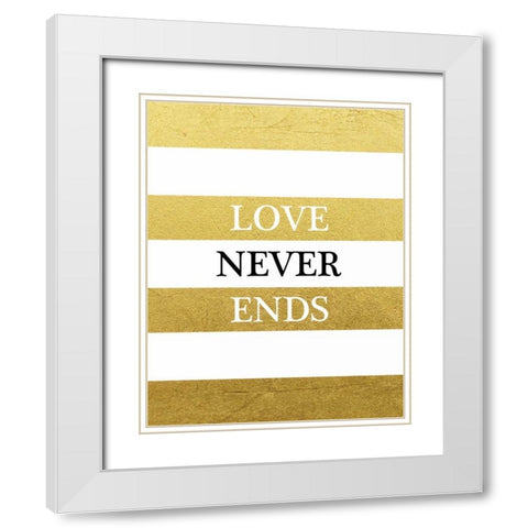 Love Never Ends White Modern Wood Framed Art Print with Double Matting by Brown, Victoria