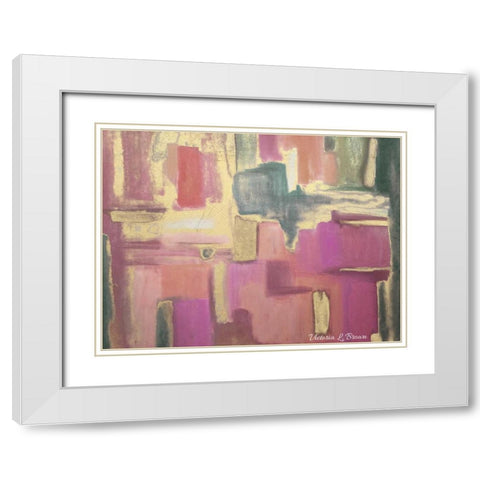 Abstract Pink White Modern Wood Framed Art Print with Double Matting by Brown, Victoria