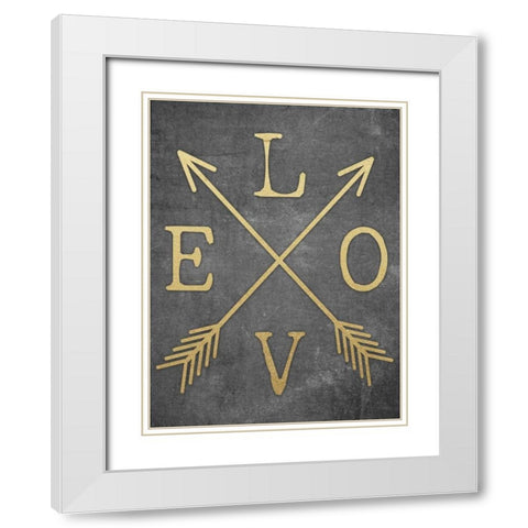 Love Arrows White Modern Wood Framed Art Print with Double Matting by Brown, Victoria