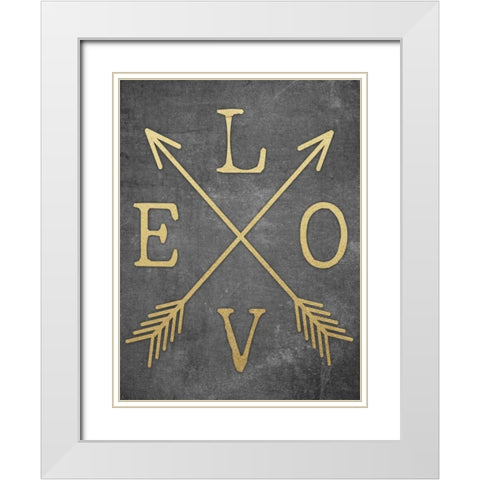 Love Arrows White Modern Wood Framed Art Print with Double Matting by Brown, Victoria