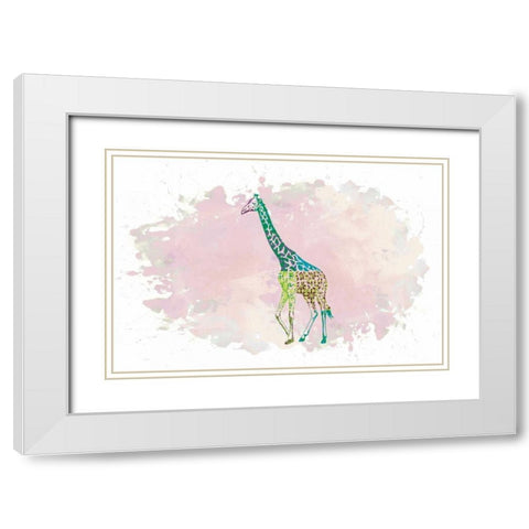Giraffe White Modern Wood Framed Art Print with Double Matting by Brown,Victoria