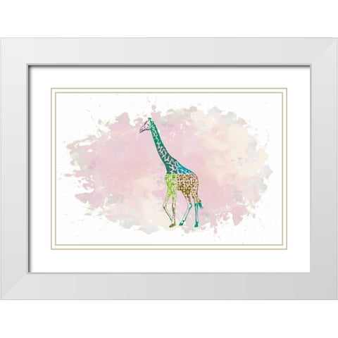 Giraffe White Modern Wood Framed Art Print with Double Matting by Brown,Victoria