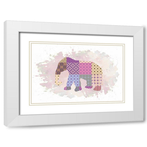 Elephant White Modern Wood Framed Art Print with Double Matting by Brown,Victoria