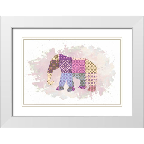Elephant White Modern Wood Framed Art Print with Double Matting by Brown,Victoria