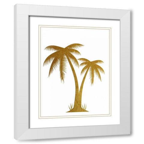 Golden Palm White Modern Wood Framed Art Print with Double Matting by Brown,Victoria