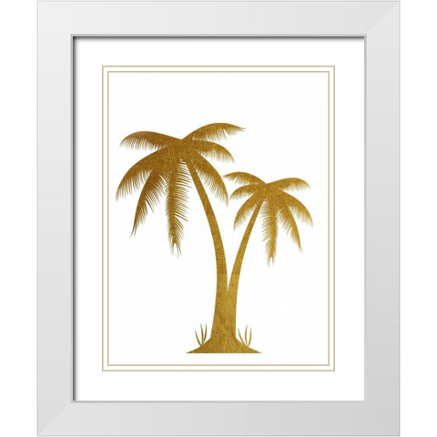 Golden Palm White Modern Wood Framed Art Print with Double Matting by Brown,Victoria