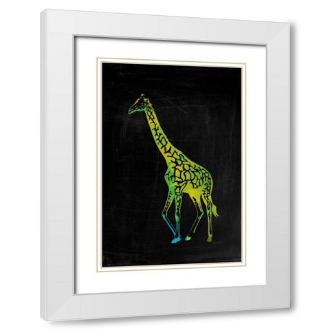 Giraffe White Modern Wood Framed Art Print with Double Matting by Brown,Victoria