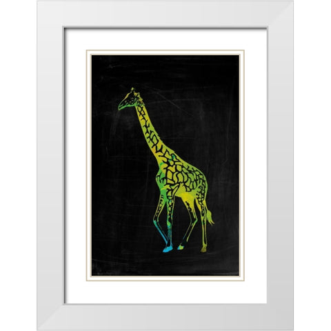 Giraffe White Modern Wood Framed Art Print with Double Matting by Brown,Victoria