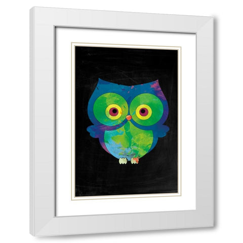 Owl White Modern Wood Framed Art Print with Double Matting by Brown,Victoria