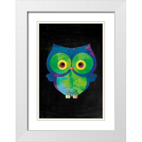 Owl White Modern Wood Framed Art Print with Double Matting by Brown,Victoria