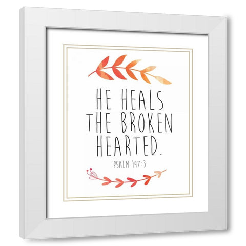 Heal White Modern Wood Framed Art Print with Double Matting by Brown,Victoria