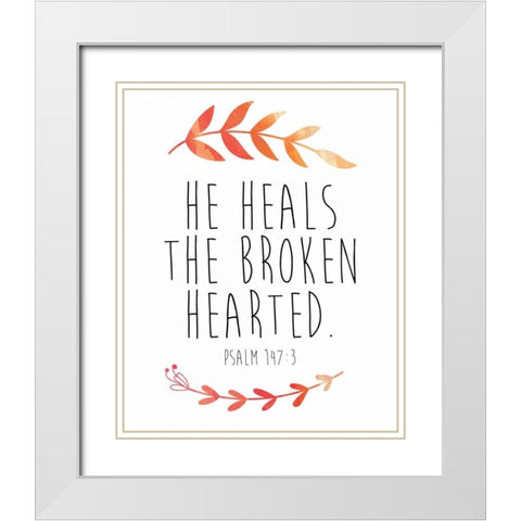 Heal White Modern Wood Framed Art Print with Double Matting by Brown,Victoria