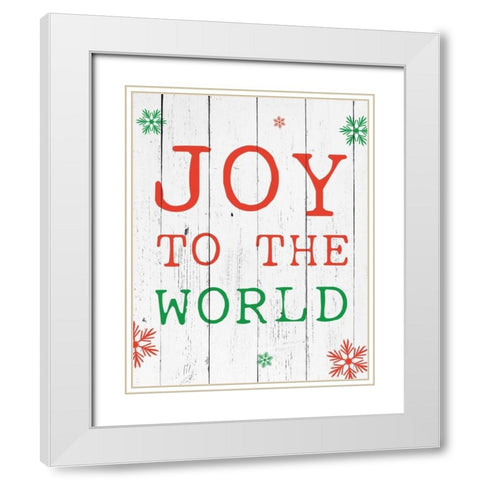 Joy To The World White Modern Wood Framed Art Print with Double Matting by Brown,Victoria