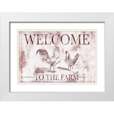 Welcome Farm White Modern Wood Framed Art Print with Double Matting by Brown, Victoria