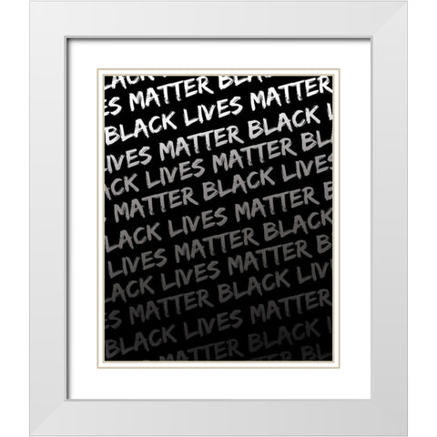 Black Lives Matter 9 White Modern Wood Framed Art Print with Double Matting by Brown, Victoria