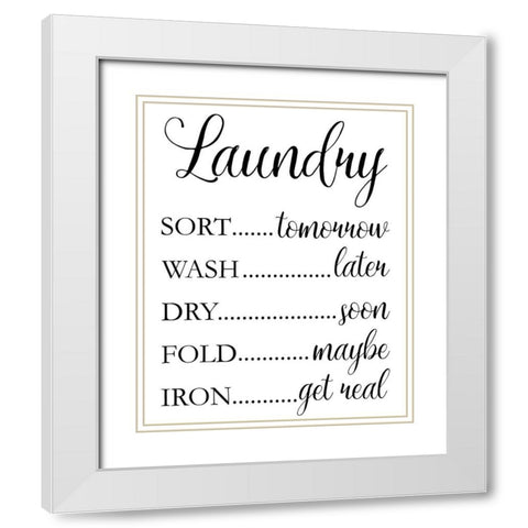 Laundry Words 1 White Modern Wood Framed Art Print with Double Matting by Brown, Victoria