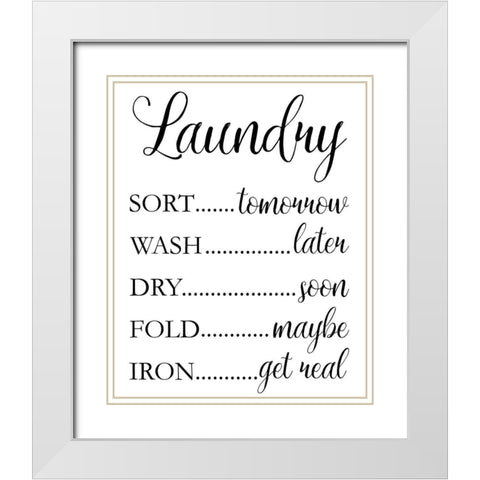 Laundry Words 1 White Modern Wood Framed Art Print with Double Matting by Brown, Victoria