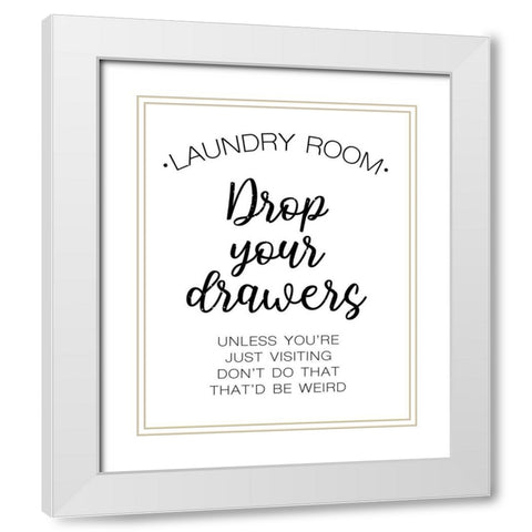 Laundry Words 4 White Modern Wood Framed Art Print with Double Matting by Brown, Victoria