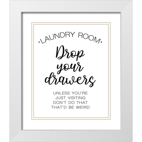 Laundry Words 4 White Modern Wood Framed Art Print with Double Matting by Brown, Victoria