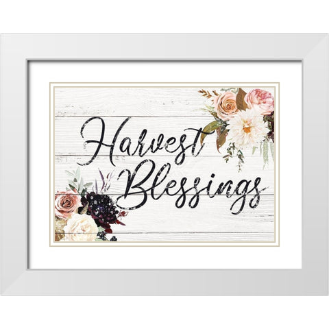 Harvest Blessings White Modern Wood Framed Art Print with Double Matting by Brown, Victoria