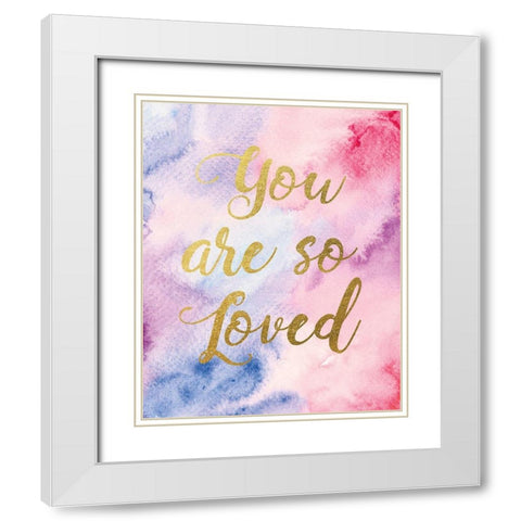 Youre Loved White Modern Wood Framed Art Print with Double Matting by Brown, Victoria