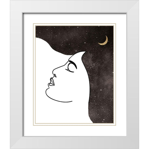 La Luna 3 White Modern Wood Framed Art Print with Double Matting by Brown, Victoria