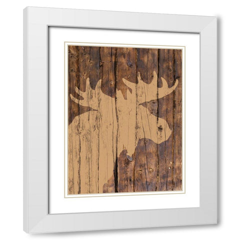 Wooden Moose White Modern Wood Framed Art Print with Double Matting by Brown, Victoria