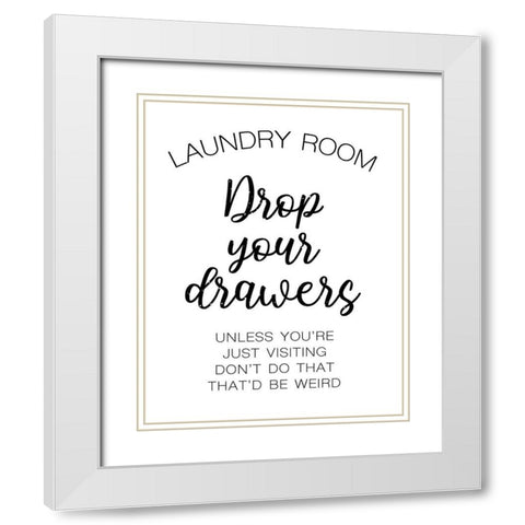 Laundry Words 4 White Modern Wood Framed Art Print with Double Matting by Brown, Victoria