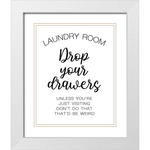 Laundry Words 4 White Modern Wood Framed Art Print with Double Matting by Brown, Victoria
