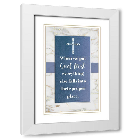 God First White Modern Wood Framed Art Print with Double Matting by Brown, Victoria