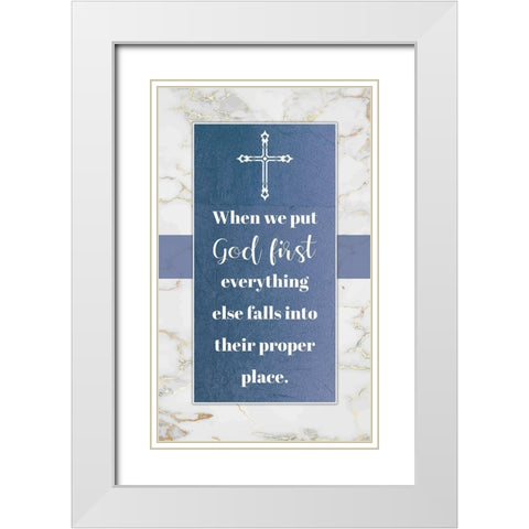 God First White Modern Wood Framed Art Print with Double Matting by Brown, Victoria