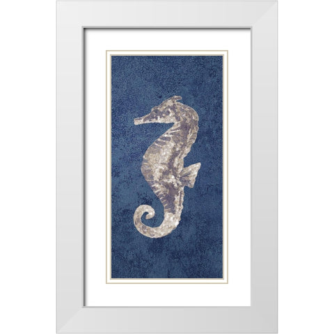 Sea Horse Coastal 1 White Modern Wood Framed Art Print with Double Matting by Brown, Victoria