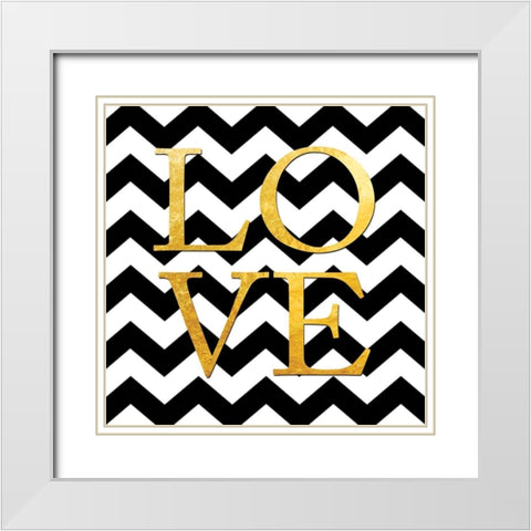 With Love White Modern Wood Framed Art Print with Double Matting by Brown, Victoria