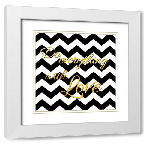 Golden Love  White Modern Wood Framed Art Print with Double Matting by Brown, Victoria