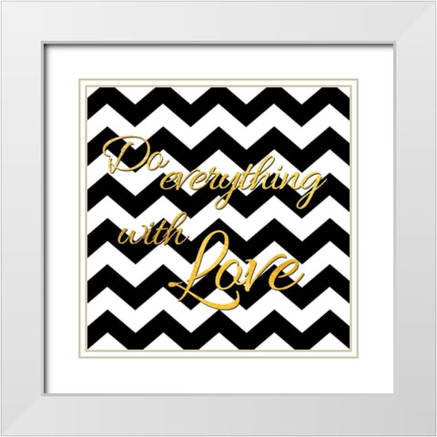 Golden Love  White Modern Wood Framed Art Print with Double Matting by Brown, Victoria