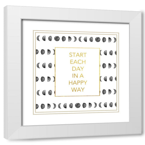 Happy Way White Modern Wood Framed Art Print with Double Matting by Brown, Victoria