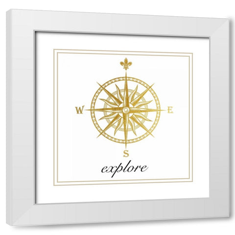 Golden Exploration 2 White Modern Wood Framed Art Print with Double Matting by Brown, Victoria