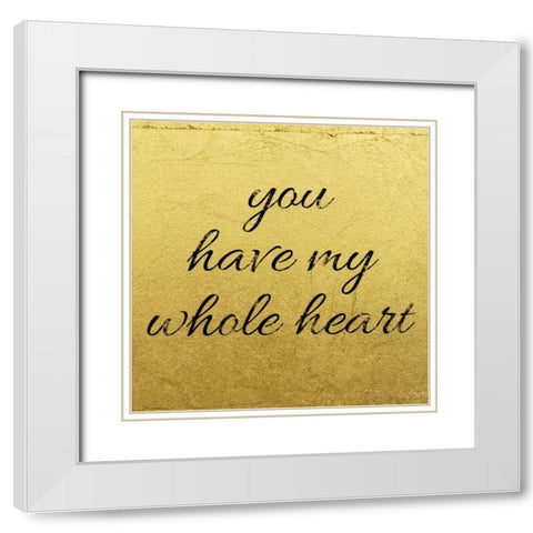 Golden Heart 1 White Modern Wood Framed Art Print with Double Matting by Brown, Victoria