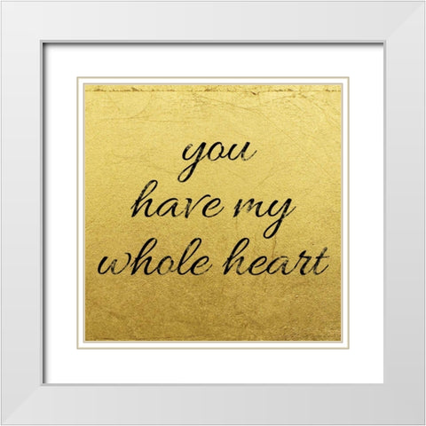 Golden Heart 1 White Modern Wood Framed Art Print with Double Matting by Brown, Victoria