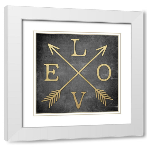Love Arrows 1 White Modern Wood Framed Art Print with Double Matting by Brown, Victoria