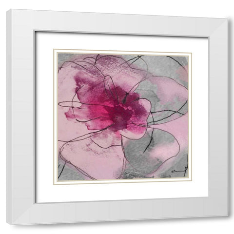 Flower Bomb 1 White Modern Wood Framed Art Print with Double Matting by Brown, Victoria