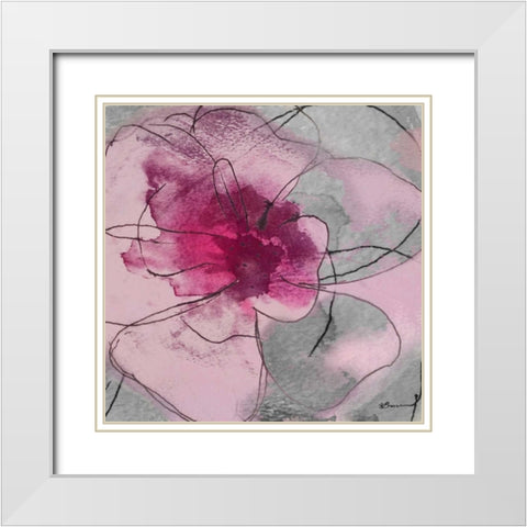 Flower Bomb 1 White Modern Wood Framed Art Print with Double Matting by Brown, Victoria