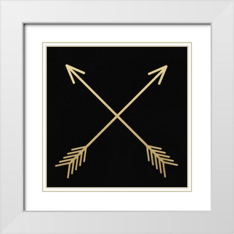 Golden Arrows In The Night White Modern Wood Framed Art Print with Double Matting by Brown, Victoria
