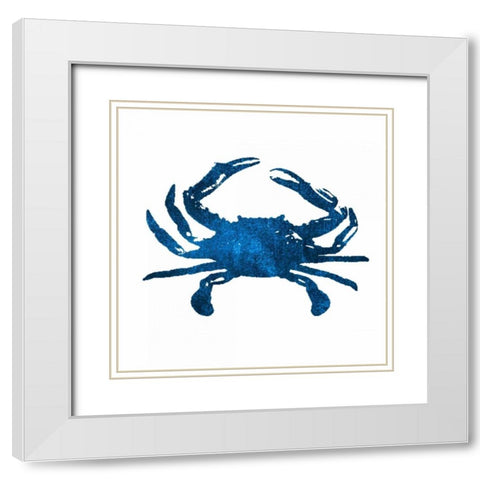 Navy Crab White Modern Wood Framed Art Print with Double Matting by Brown, Victoria